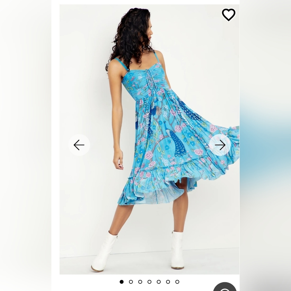 Blackmilk Clothing Proud as a Peacock Sweet Ruffle Dress